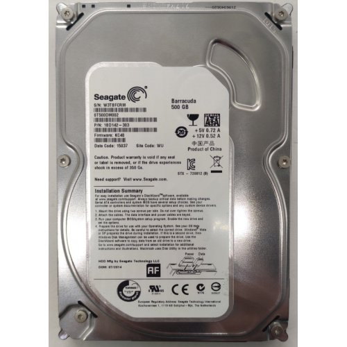 Жесткий диск Seagate Barracuda 7200.12 500GB 16MB 7200RPM 3.5" (ST500DM002) (Восстановлено продавцом, 815800) купить в Украине: Киев, Днепр, Харьков, Одесса  | Проверка совместимости, низкая цена, отзывы, характеристики от TELEMART фото
