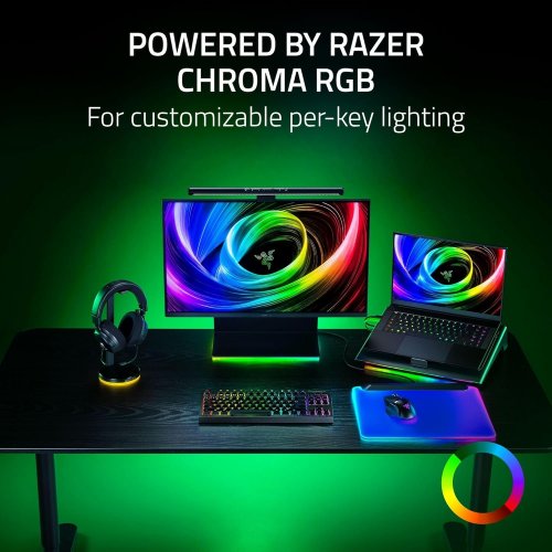 Клавиатура Razer BlackWidow V4 TKL Low Profile Green Clicky Mechanical Switch (RZ03-05450500-R3M1) Black купить в Украине: Киев, Днепр, Харьков, Одесса  | Низкая цена, отзывы, характеристики от TELEMART фото