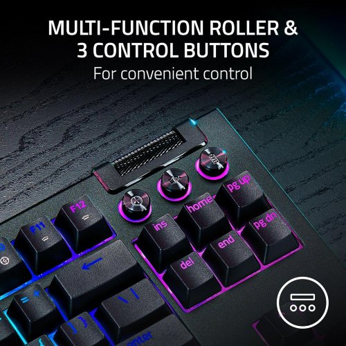 Клавиатура Razer BlackWidow V4 TKL Low Profile Yellow Linear Mechanical Switch (RZ03-05450100-R3M1) Black купить в Украине: Киев, Днепр, Харьков, Одесса  | Низкая цена, отзывы, характеристики от TELEMART фото