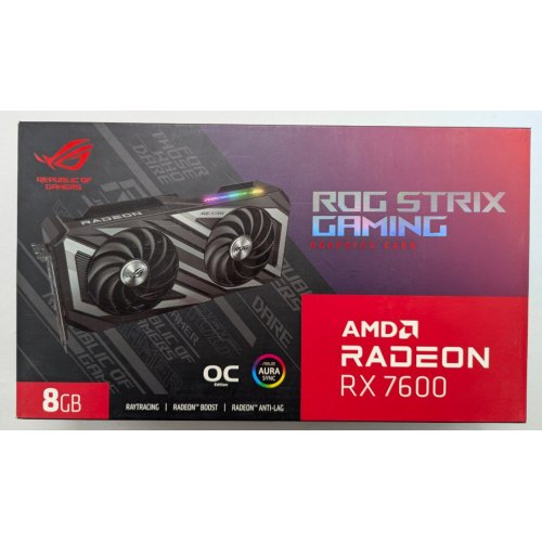 Відеокарта Asus ROG Strix Radeon RX 7600 OC 8192MB (ROG-STRIX-RX7600-O8G-GAMING) (Відновлено продавцем, 815860) купити в Україні: Київ, Львів, Хмельницький, Тернопіль | Перевірка сумісності, низька ціна, відгуки, характеристики від TELEMART фото