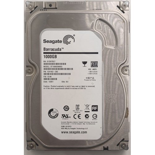Жорсткий диск Seagate Barracuda 7200.14 1TB 64MB 7200RPM 3.5" (ST1000DM003) (Відновлено продавцем, 815869) купити в Україні: Київ, Львів, Хмельницький, Тернопіль | Перевірка сумісності, низька ціна, відгуки, характеристики від TELEMART фото