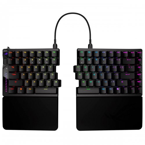 Клавиатура Asus ROG Falcata Split RGB ROG HFX V2 Magnetic Switch (90MP043H-BKUA20) Black купить в Украине: Киев, Днепр, Харьков, Одесса  | Низкая цена, отзывы, характеристики от TELEMART фото