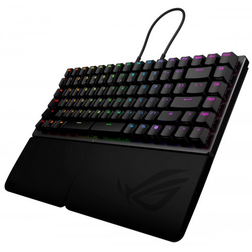 Клавиатура Asus ROG Falcata Split RGB ROG HFX V2 Magnetic Switch (90MP043H-BKUA20) Black купить в Украине: Киев, Днепр, Харьков, Одесса  | Низкая цена, отзывы, характеристики от TELEMART фото