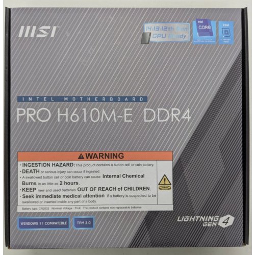 Материнская плата MSI PRO H610M-E DDR4 (s1700, Intel H610) (Восстановлено продавцом, 815905) купить в Украине: Киев, Днепр, Харьков, Одесса  | Проверка совместимости, низкая цена, отзывы, характеристики от TELEMART фото
