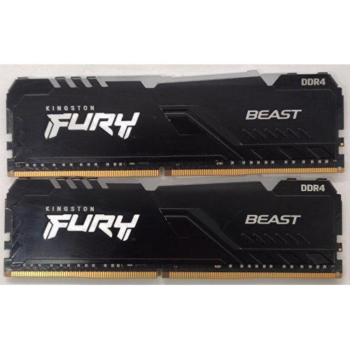 Озп Kingston DDR4 16GB (2x8GB) 3200Mhz FURY Beast RGB Black (KF432C16BBAK2/16) (Відновлено продавцем, 815910) купити в Україні: Київ, Львів, Хмельницький, Тернопіль | Перевірка сумісності, низька ціна, відгуки, характеристики від TELEMART фото