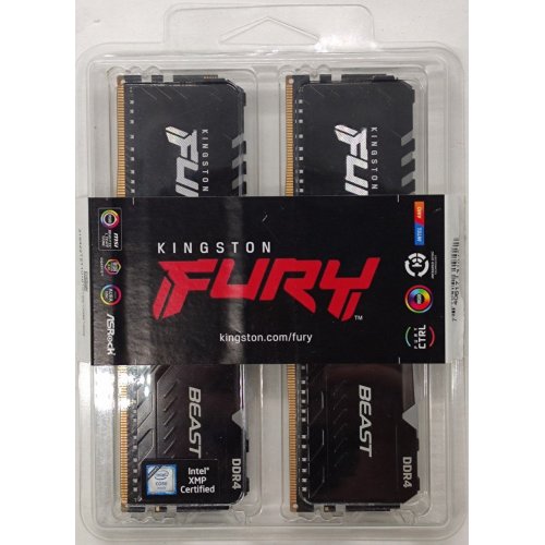 Озп Kingston DDR4 16GB (2x8GB) 3200Mhz FURY Beast RGB Black (KF432C16BBAK2/16) (Відновлено продавцем, 815910) купити в Україні: Київ, Львів, Хмельницький, Тернопіль | Перевірка сумісності, низька ціна, відгуки, характеристики від TELEMART фото