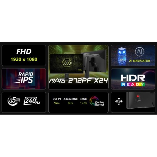 Монітор MSI 27" MAG 272PF X24 Black купити в Україні: Київ, Львів, Хмельницький, Тернопіль | Низька ціна, відгуки, характеристики від TELEMART фото