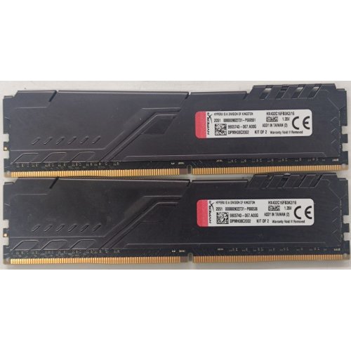 Озу HyperX DDR4 16GB (2x8GB) 3200Mhz Fury Black (HX432C16FB3K2/16) (Восстановлено продавцом, 816149) купить в Украине: Киев, Днепр, Харьков, Одесса  | Проверка совместимости, низкая цена, отзывы, характеристики от TELEMART фото