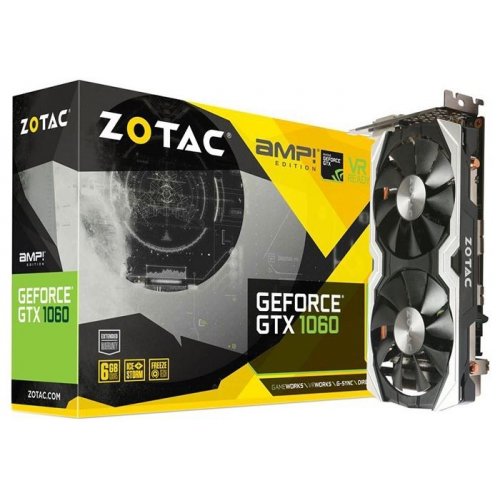 Видеокарта Zotac GeForce GTX 1060 AMP! Edition 6144MB (ZT-P10600B-10M) (Восстановлено продавцом, 816167) купить в Украине: Киев, Днепр, Харьков, Одесса  | Проверка совместимости, низкая цена, отзывы, характеристики от TELEMART фото