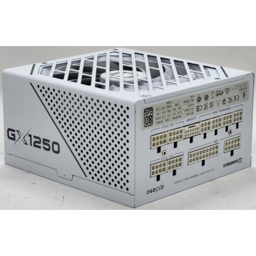 Блок живлення GAMEMAX GX-1250 PRO 1250W PCIE5 (GX-1250 PRO WT) White (Відновлено продавцем, 816414) купити в Україні: Київ, Львів, Хмельницький, Тернопіль | Перевірка сумісності, низька ціна, відгуки, характеристики від TELEMART фото