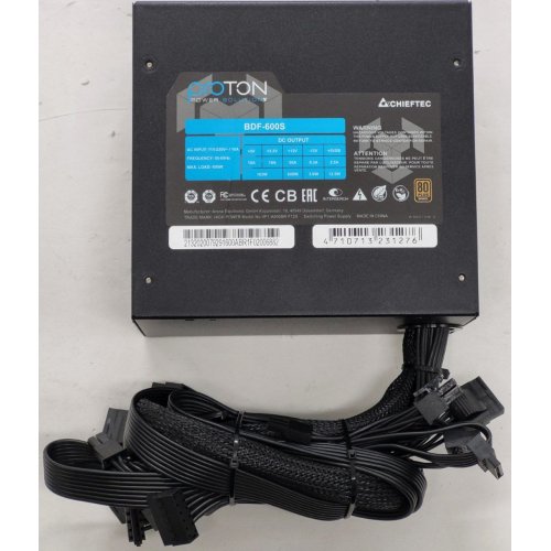 Блок питания CHIEFTEC Proton 600W (BDF-600S) (Восстановлено продавцом, 816425) купить в Украине: Киев, Днепр, Харьков, Одесса  | Проверка совместимости, низкая цена, отзывы, характеристики от TELEMART фото