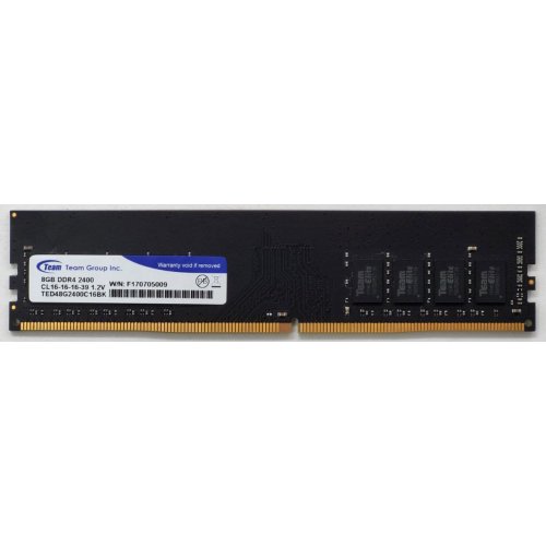 Озу Team DDR4 8GB 2400Mhz (TED48G2400C16BK) (Восстановлено продавцом, 816475) купить в Украине: Киев, Днепр, Харьков, Одесса  | Проверка совместимости, низкая цена, отзывы, характеристики от TELEMART фото