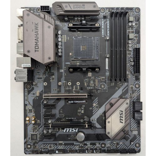 Материнская плата MSI B450 TOMAHAWK (sAM4, AMD B450) (Восстановлено продавцом, 816602) купить в Украине: Киев, Днепр, Харьков, Одесса  | Проверка совместимости, низкая цена, отзывы, характеристики от TELEMART фото