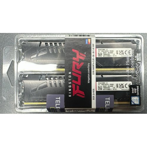 Уценка озу Kingston DDR5 32GB (2x16GB) 6400Mhz FURY Beast Black (KF564C32BBK2-32) (Следы установки, 816633) купить в Украине: Киев, Днепр, Харьков, Одесса  | Проверка совместимости, низкая цена, отзывы, характеристики от TELEMART фото