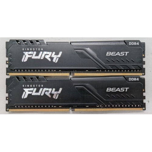 Озп Kingston DDR4 32GB (2x16GB) 3200Mhz FURY Beast Black (KF432C16BB1K2/32) (Відновлено продавцем, 816664) купити в Україні: Київ, Львів, Хмельницький, Тернопіль | Перевірка сумісності, низька ціна, відгуки, характеристики від TELEMART фото