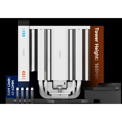 Кулер PCCooler RZ820 White купить в Украине: Киев, Днепр, Харьков, Одесса  | Проверка совместимости, низкая цена, отзывы, характеристики от TELEMART фото