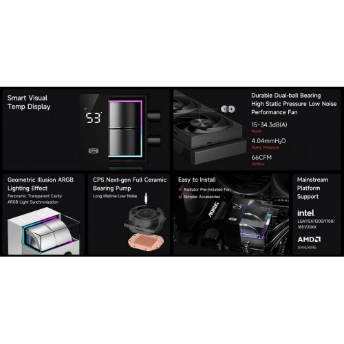 Готова СВО PCCooler DS360 Pro Digital Black купити в Україні: Київ, Львів, Хмельницький, Тернопіль | Перевірка сумісності, низька ціна, відгуки, характеристики від TELEMART фото