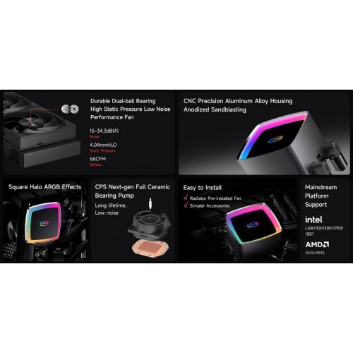 Готова СВО PCCooler DE360 Max Black купити в Україні: Київ, Львів, Хмельницький, Тернопіль | Перевірка сумісності, низька ціна, відгуки, характеристики від TELEMART фото