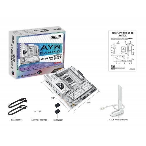 Материнська плата Asus B850M AYW GAMING OC WIFI7 W (sAM5, AMD B850) купити в Україні: Київ, Львів, Хмельницький, Тернопіль | Перевірка сумісності, низька ціна, відгуки, характеристики від TELEMART фото
