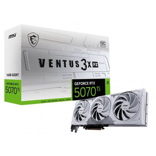 Відеокарта MSI GeForce RTX 5070 Ti VENTUS 3X PZ OC 16384MB (RTX 5070 Ti 16G VENTUS 3X PZ OC) купити в Україні: Київ, Львів, Хмельницький, Тернопіль | Перевірка сумісності, низька ціна, відгуки, характеристики від TELEMART фото