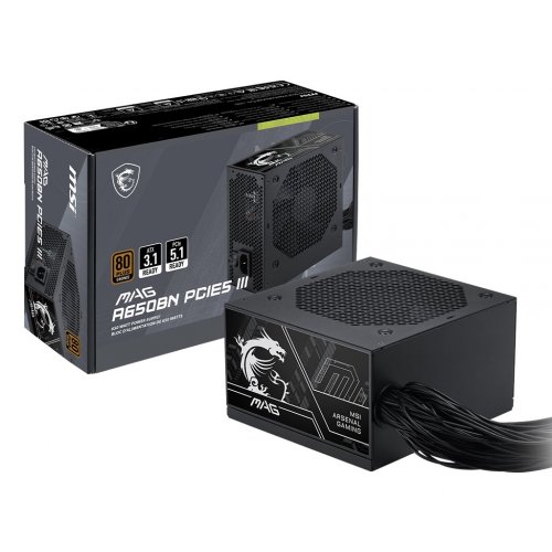 Блок питания MSI MAG 650W PCIE5 (A650BN III) купить в Украине: Киев, Днепр, Харьков, Одесса  | Проверка совместимости, низкая цена, отзывы, характеристики от TELEMART фото