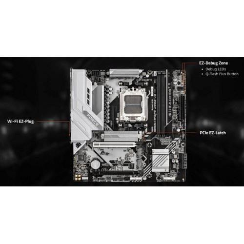Материнская плата Gigabyte B850M FORCE WIFI6E V2 (sAM5, AMD B850) купить в Украине: Киев, Днепр, Харьков, Одесса  | Проверка совместимости, низкая цена, отзывы, характеристики от TELEMART фото