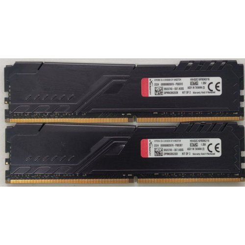 Озу HyperX DDR4 16GB (2x8GB) 3200Mhz Fury Black (HX432C16FB3K2/16) (Восстановлено продавцом, 816920) купить в Украине: Киев, Днепр, Харьков, Одесса  | Проверка совместимости, низкая цена, отзывы, характеристики от TELEMART фото
