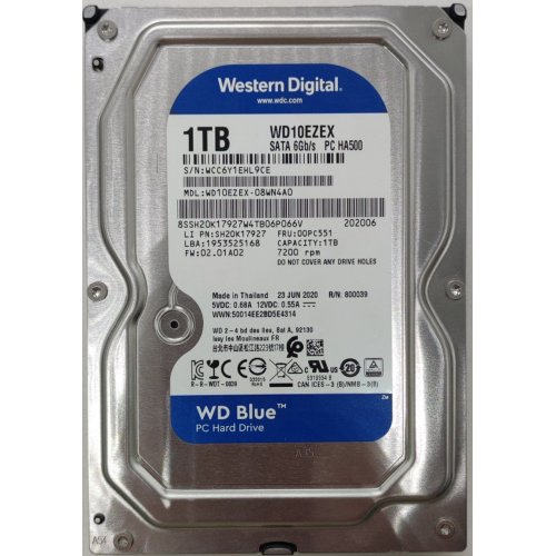 Жорсткий диск Western Digital Blue 1TB 64MB 3.5" (WD10EZEX) (Відновлено продавцем, 816932) купити в Україні: Київ, Львів, Хмельницький, Тернопіль | Перевірка сумісності, низька ціна, відгуки, характеристики від TELEMART фото
