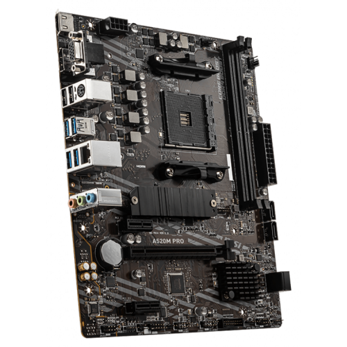 Уценка материнская плата MSI A520M PRO (sAM4, AMD A520) (Следы использования, 816933) купить в Украине: Киев, Днепр, Харьков, Одесса  | Проверка совместимости, низкая цена, отзывы, характеристики от TELEMART фото