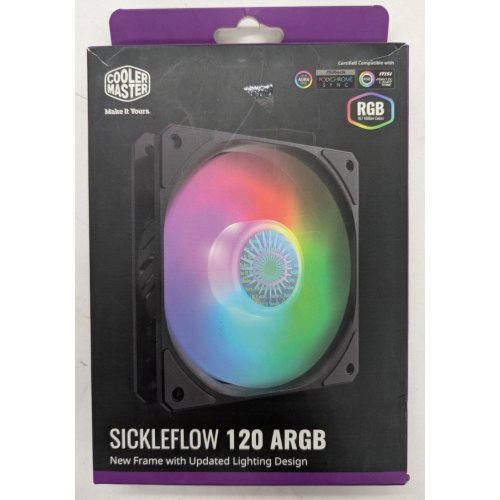 Кулер для корпуса Cooler Master SickleFlow 120 ARGB (MFX-B2DN-18NPA-R1) (Восстановлено продавцом, 817043) купить в Украине: Киев, Днепр, Харьков, Одесса  | Проверка совместимости, низкая цена, отзывы, характеристики от TELEMART фото