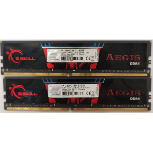 Озп G.Skill DDR4 32GB (2x16GB) 3200Mhz Aegis (F4-3200C16D-32GIS) (Відновлено продавцем, 817056) купити в Україні: Київ, Львів, Хмельницький, Тернопіль | Перевірка сумісності, низька ціна, відгуки, характеристики від TELEMART фото