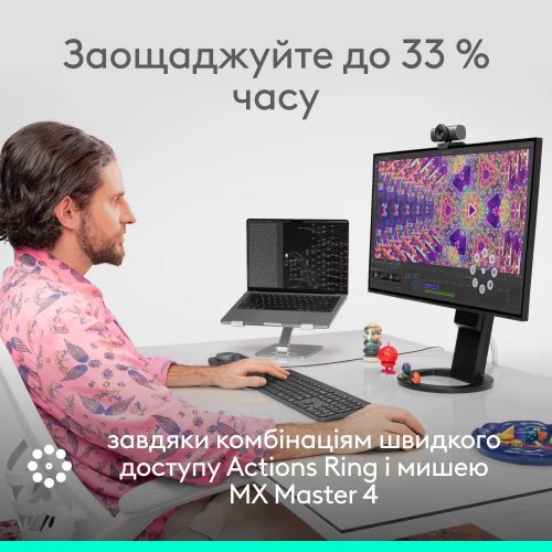 Миша Logitech MX Master 4 Performance Wireless (910-007562) Graphite купити в Україні: Київ, Львів, Хмельницький, Тернопіль | Низька ціна, відгуки, характеристики від TELEMART фото