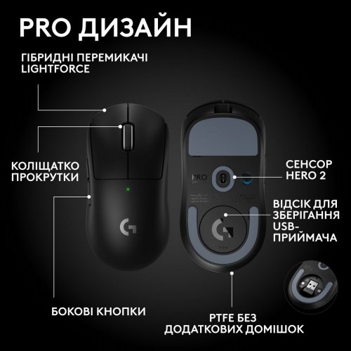 Мышка Logitech G Pro X Superlight 2 SE Lightspeed Wireless (910-007554) Black купить в Украине: Киев, Днепр, Харьков, Одесса  | Низкая цена, отзывы, характеристики от TELEMART фото