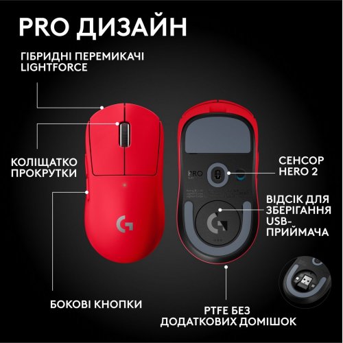 Миша Logitech G Pro X Superlight 2 SE Lightspeed Wireless (910-007552) Red купити в Україні: Київ, Львів, Хмельницький, Тернопіль | Низька ціна, відгуки, характеристики від TELEMART фото