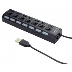 Уценка usb-хаб Gembird USB 2.0 to USB 2.0 7-ports с БП (UHB-U2P7-03) (Вскрытая упаковка, 817317)