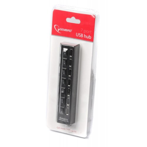 Уценка usb-хаб Gembird USB 2.0 to USB 2.0 7-ports с БП (UHB-U2P7-03) (Вскрытая упаковка, 817317) купить в Украине: Киев, Днепр, Харьков, Одесса  | Низкая цена, отзывы, характеристики от TELEMART фото