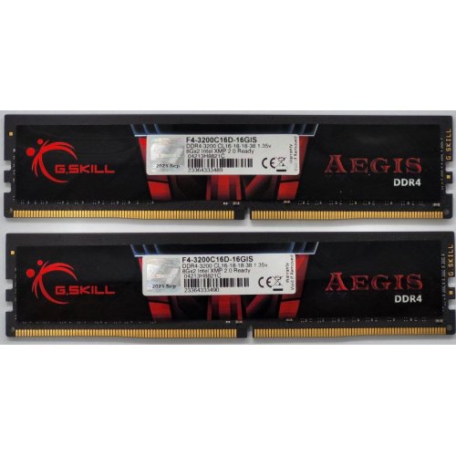 Озп G.Skill DDR4 16GB (2x8GB) 3200Mhz Aegis (F4-3200C16D-16GIS) (Відновлено продавцем, 817416) купити в Україні: Київ, Львів, Хмельницький, Тернопіль | Перевірка сумісності, низька ціна, відгуки, характеристики від TELEMART фото