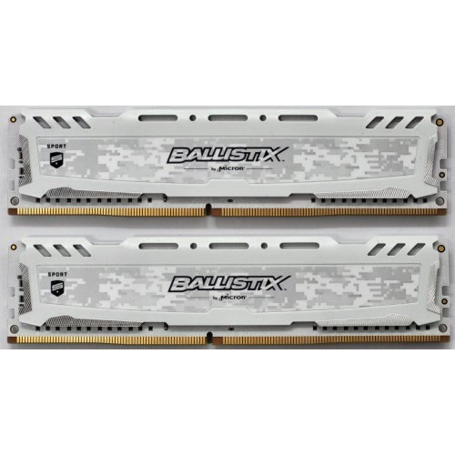 Озу Crucial DDR4 16GB (2x8GB) 2666Mhz Ballistix Sport LT White (BLS2C8G4D26BFSC) (Восстановлено продавцом, 817423) купить в Украине: Киев, Днепр, Харьков, Одесса  | Проверка совместимости, низкая цена, отзывы, характеристики от TELEMART фото