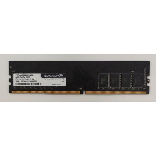 Озу Team DDR4 8GbTeam Elite 2666 MHz (TED48G2666C19BK) (Восстановлено продавцом, 817674) купить в Украине: Киев, Днепр, Харьков, Одесса  | Проверка совместимости, низкая цена, отзывы, характеристики от TELEMART фото