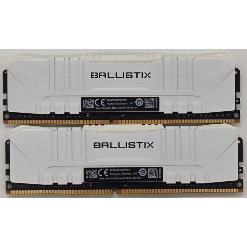 Озп Crucial DDR4 16GB (2x8GB) 2666Mhz Ballistix White (BL2K8G26C16U4W) (Відновлено продавцем, 817678) купити в Україні: Київ, Львів, Хмельницький, Тернопіль | Перевірка сумісності, низька ціна, відгуки, характеристики від TELEMART фото