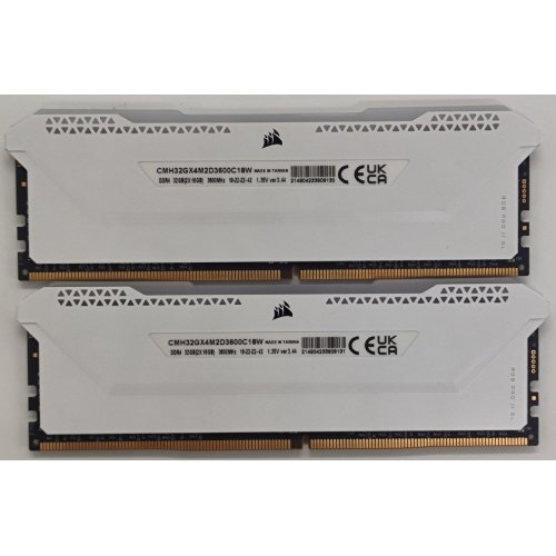 Озу Corsair DDR4 32GB (2x16GB) 3600Mhz Vengeance RGB Pro SL White (CMH32GX4M2D3600C18W) (Восстановлено продавцом, 817822) купить в Украине: Киев, Днепр, Харьков, Одесса  | Проверка совместимости, низкая цена, отзывы, характеристики от TELEMART фото