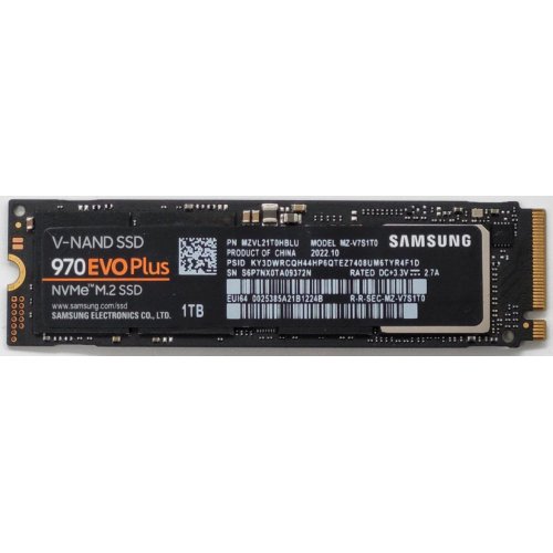 Ssd-диск Samsung 970 Evo Plus V-NAND 1TB M.2 (2280 PCI-E) (MZ-V7S1T0B) (Восстановлено продавцом, 818151) купить в Украине: Киев, Днепр, Харьков, Одесса  | Проверка совместимости, низкая цена, отзывы, характеристики от TELEMART фото