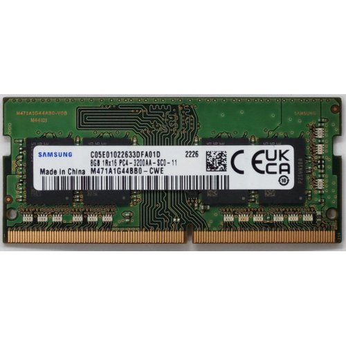 Озу Samsung SODIMM DDR4 8GB 3200Mhz (M471A1G44BB0-CWE) (Восстановлено продавцом, 818169) купить в Украине: Киев, Днепр, Харьков, Одесса  | Проверка совместимости, низкая цена, отзывы, характеристики от TELEMART фото