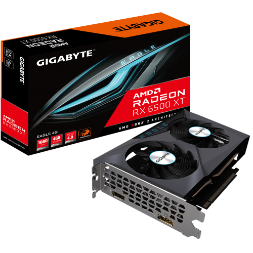 Відеокарта Gigabyte Radeon RX 6500 XT EAGLE 4096MB (GV-R65XTEAGLE-4GD) (Відновлено продавцем, 818180) купити в Україні: Київ, Львів, Хмельницький, Тернопіль | Перевірка сумісності, низька ціна, відгуки, характеристики від TELEMART фото
