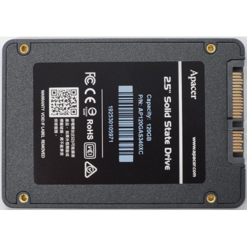 Ssd-диск Apacer AS340X 3D NAND 120GB 2.5" (AP120GAS340XC-1) (Восстановлено продавцом, 818377) купить в Украине: Киев, Днепр, Харьков, Одесса  | Проверка совместимости, низкая цена, отзывы, характеристики от TELEMART фото