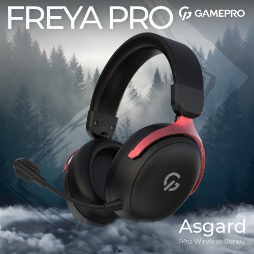 Наушники GamePro Asgard Freya Pro Wireless (HSW201BR) Black/Red купить в Украине: Киев, Днепр, Харьков, Одесса  | Низкая цена, отзывы, характеристики от TELEMART фото