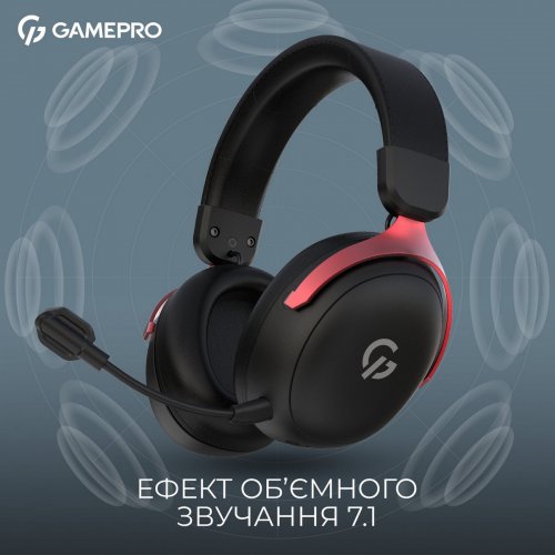 Наушники GamePro Asgard Freya Pro Wireless (HSW201BR) Black/Red купить в Украине: Киев, Днепр, Харьков, Одесса  | Низкая цена, отзывы, характеристики от TELEMART фото