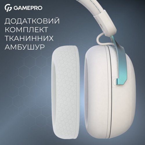 Наушники GamePro Asgard Freya Pro Wireless (HSW201WB) White/Blue купить в Украине: Киев, Днепр, Харьков, Одесса  | Низкая цена, отзывы, характеристики от TELEMART фото