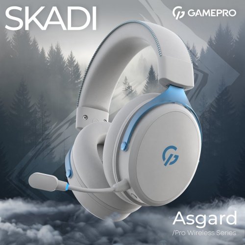 Наушники GamePro Asgard Skadi Wireless (HSW191WB) White/Blue купить в Украине: Киев, Днепр, Харьков, Одесса  | Низкая цена, отзывы, характеристики от TELEMART фото