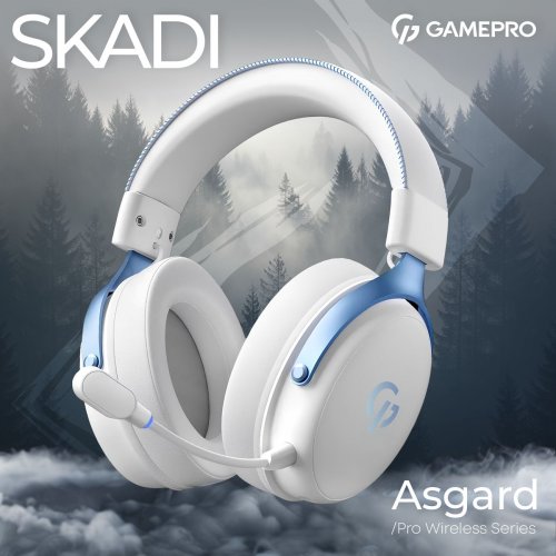 Навушники GamePro Asgard Skadi Wireless (HSW191WB) White/Blue купити в Україні: Київ, Львів, Хмельницький, Тернопіль, Івано-Франківськ | Низька ціна, відгуки, характеристики від TELEMART фото